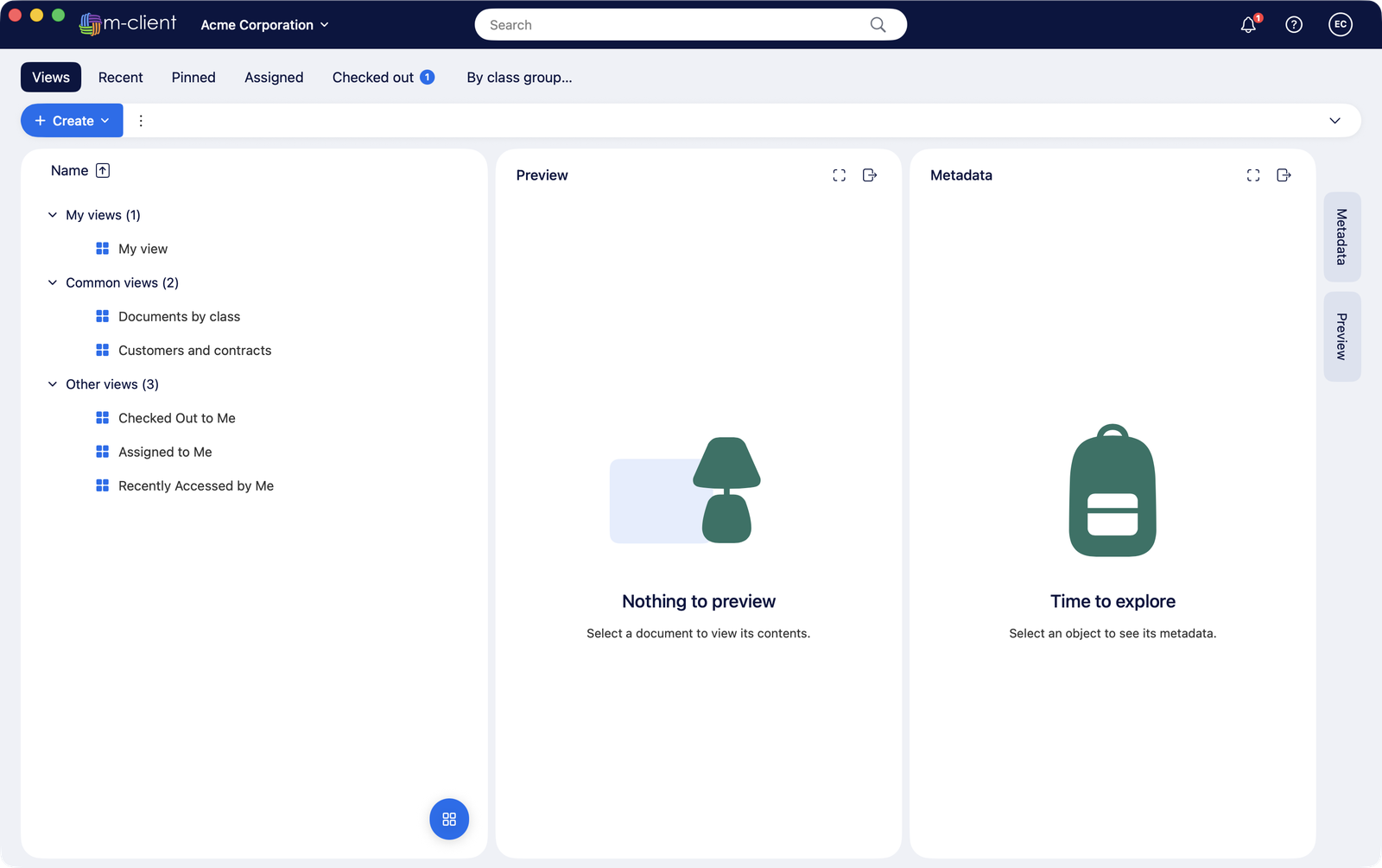 A tour of the M-Client window
