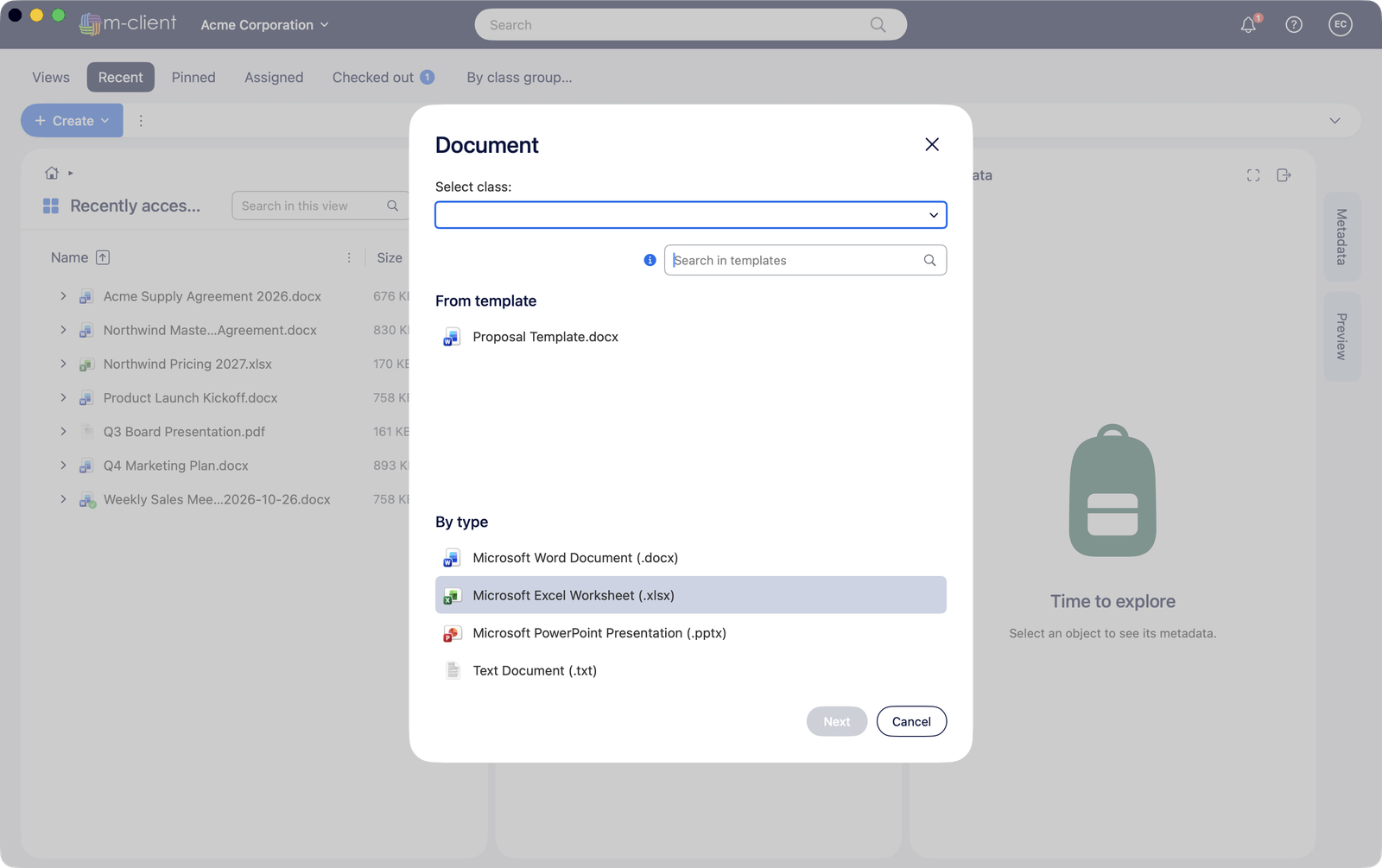 Create a document