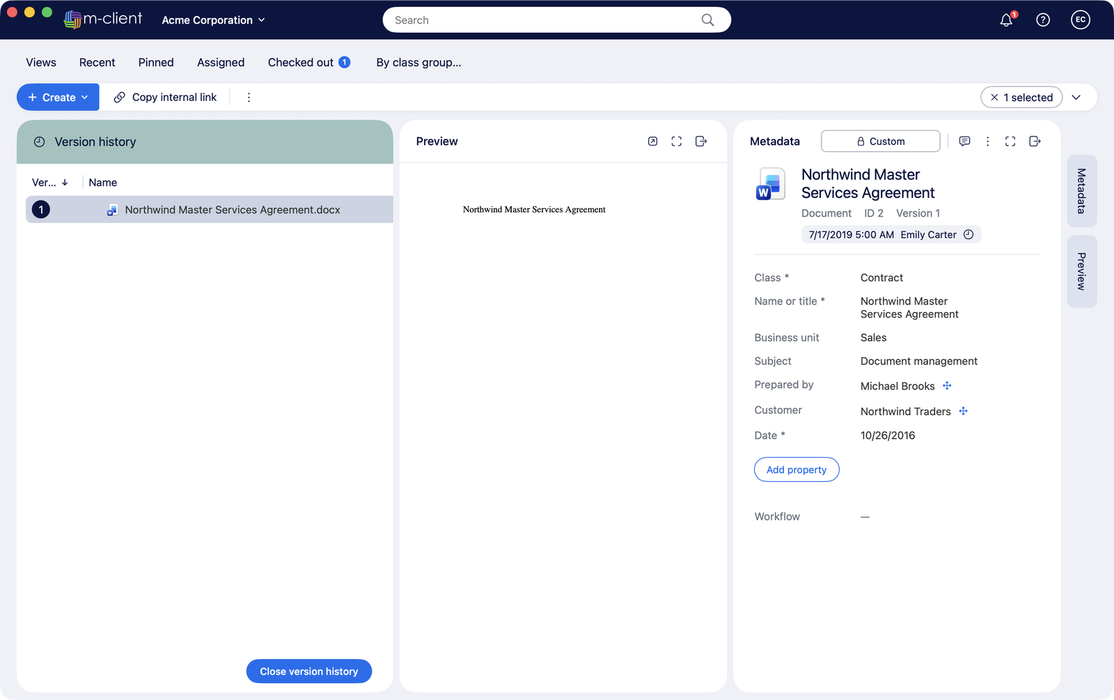 Version history and rolling back